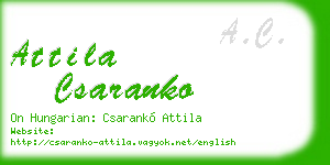 attila csaranko business card